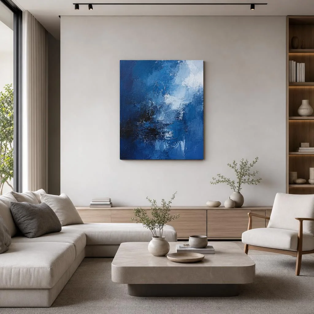 Quadro abstrato azul - Imagem 3