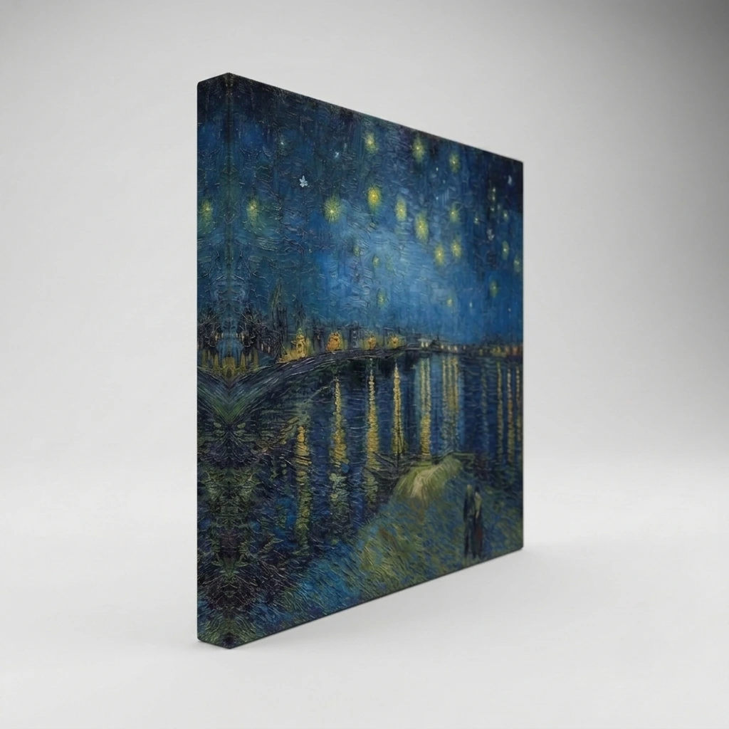 Quadro Noite Estrelada Sobre o Ródano de Vincent Van Goth - Imagem 2