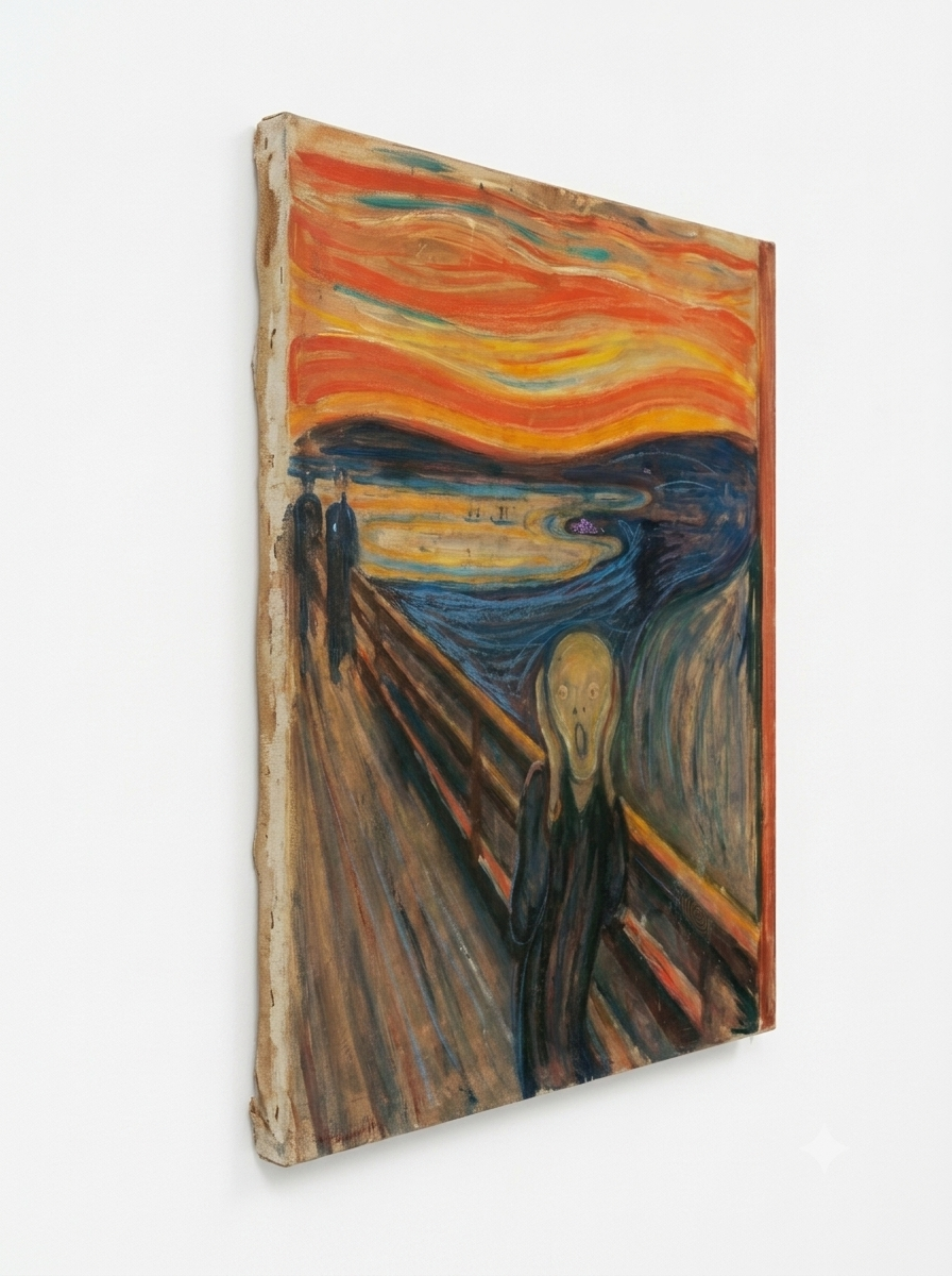 quadro o grito pintado a mão