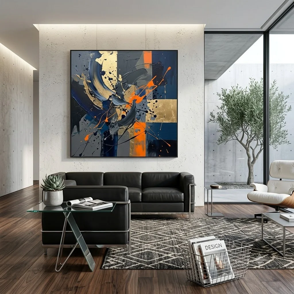 quadros para sala moderna feitos a mão